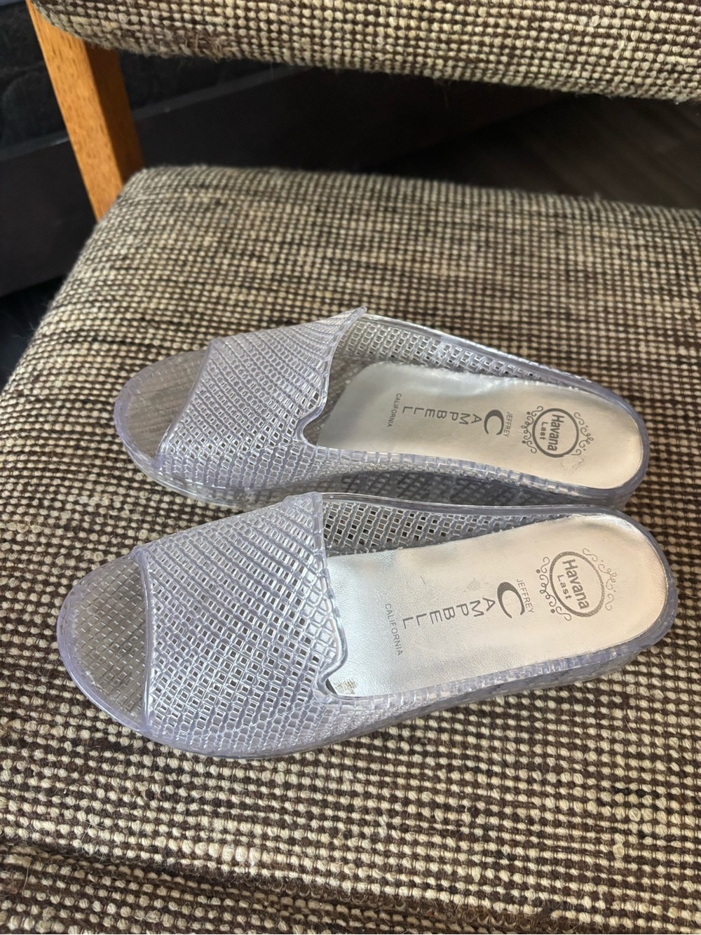 Jeffrey Campbell Lavender Glitter Slide Mules